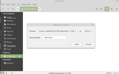 Formatting an SD card to FAT32 with Linux Mint