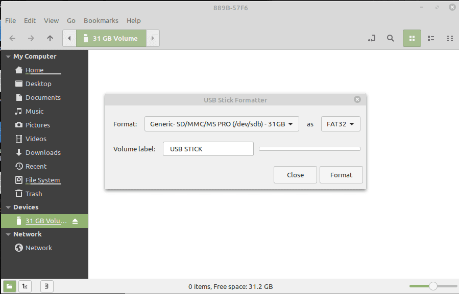 Formatting an SD card to FAT32 with Linux Mint